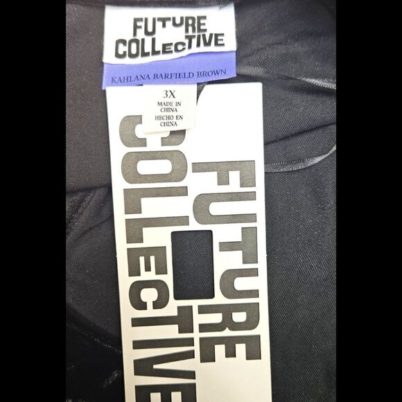 NEW FUTURE COLLECTIVE Plus Size Black Velvet Ruched Open Back A-Line Evening Dre - Picture 9 of 15